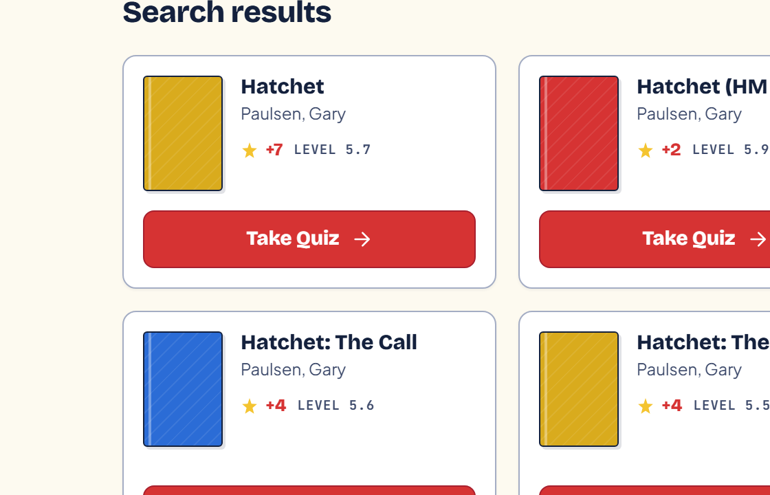 A book card in Find a Book
